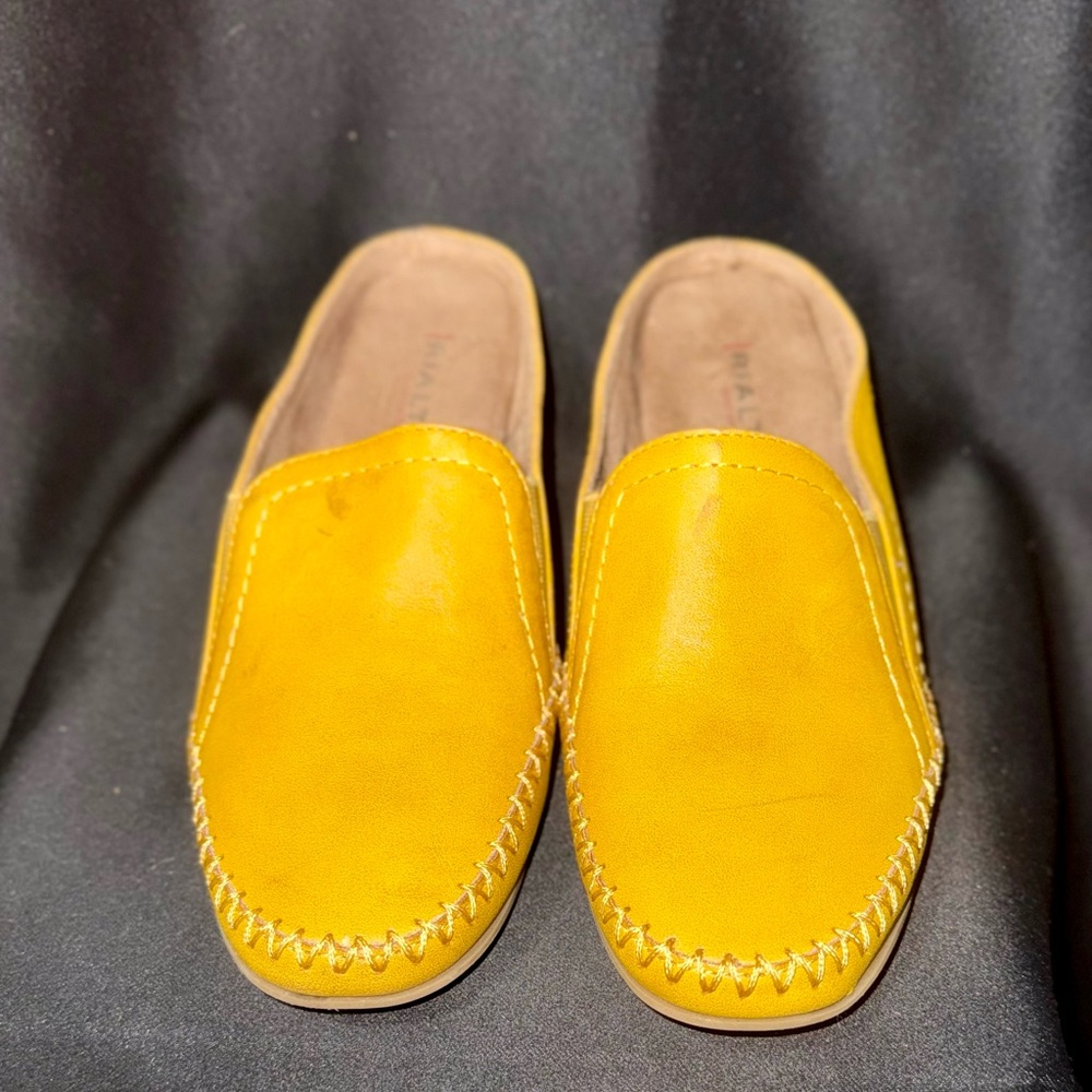 Yellow Leather Women’s Loafers